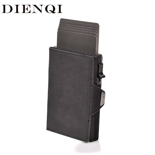 100% Crazy Horse Genuine Leather Men's Wallets - Rfid Card Holder