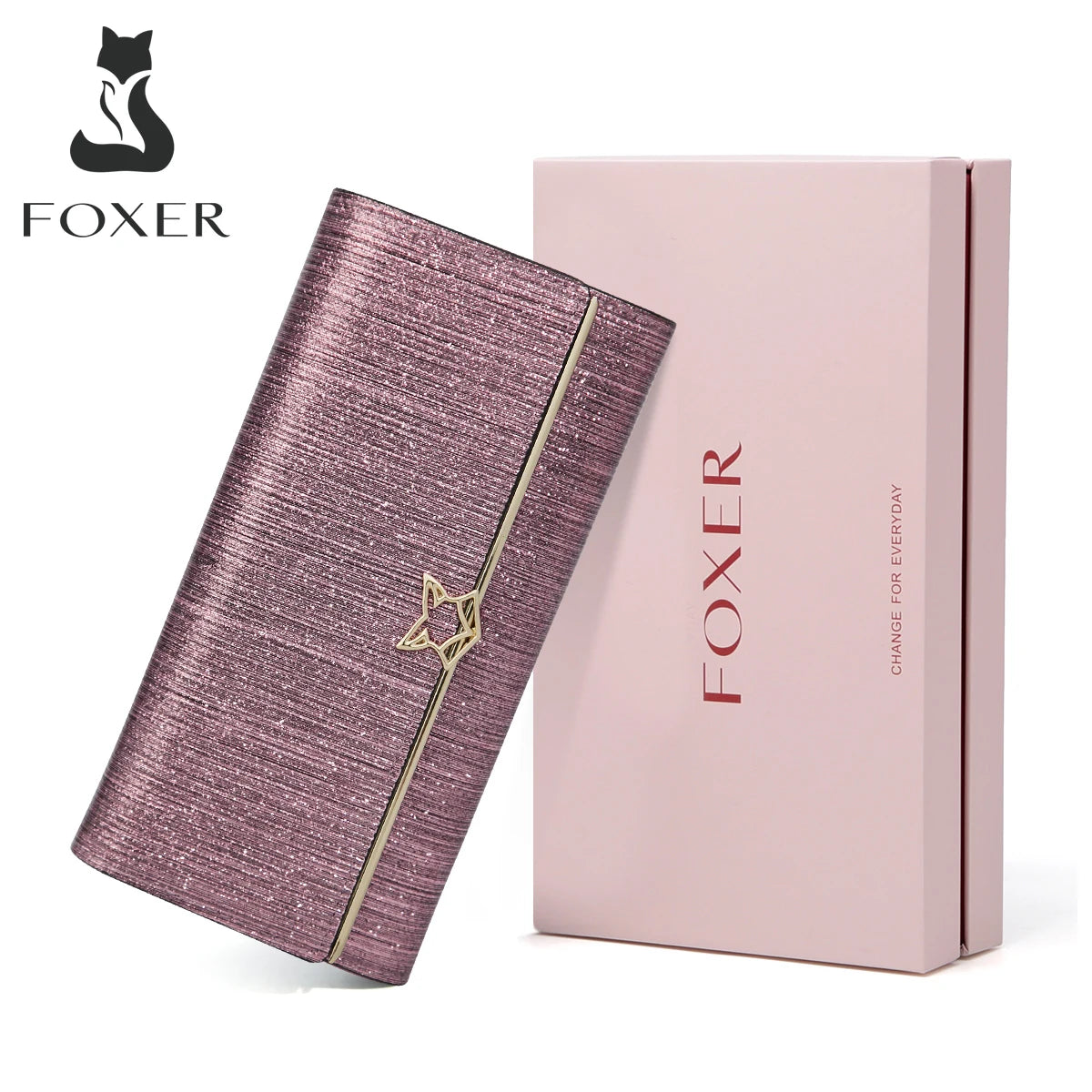 FOXER Women's Split Leather Long Wallet