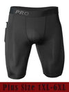 Men's Sports Running Underwear with Side Pockets, Plus Size 1XL-6XL