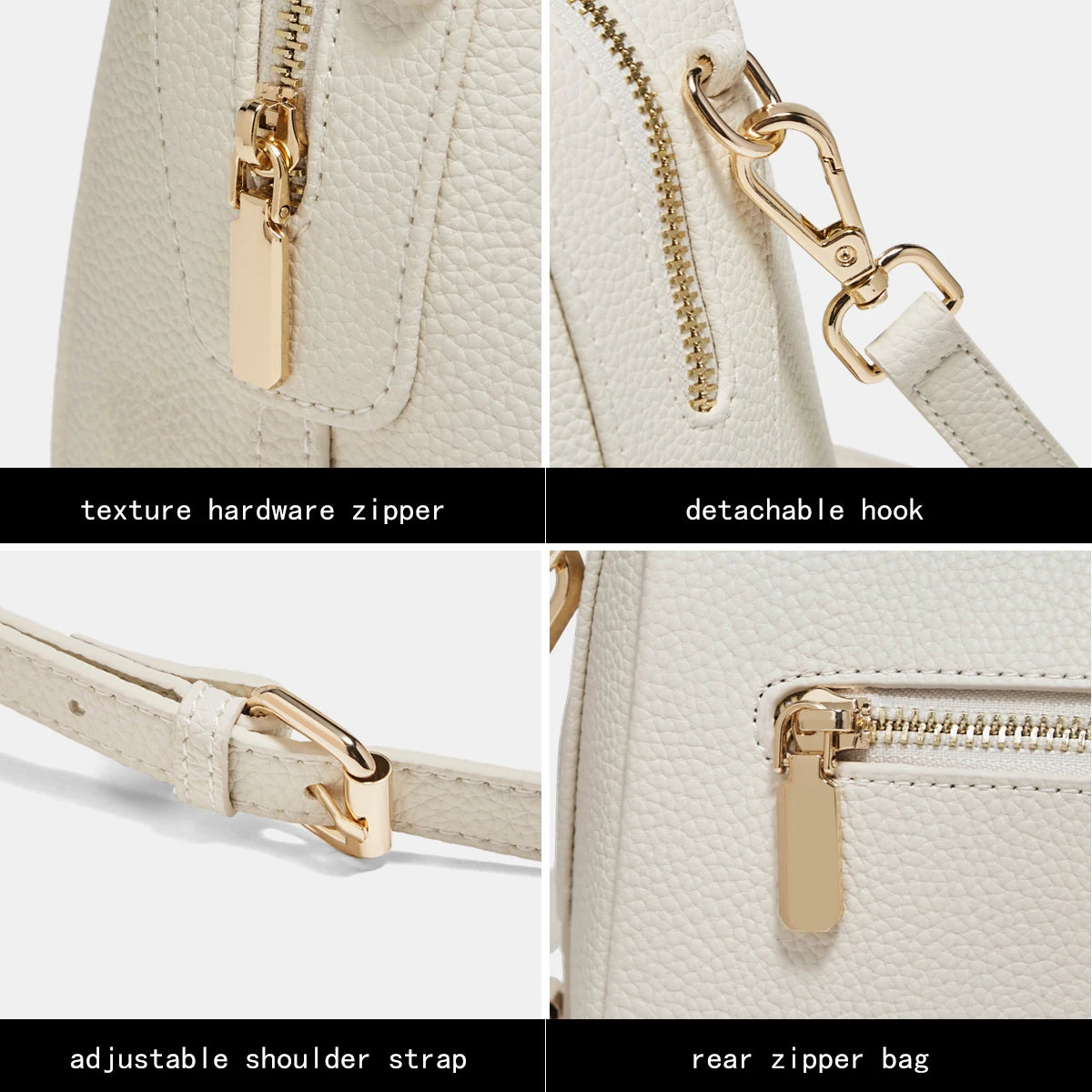 FOXER Elegant Women's Handbag In Genuine White Leather