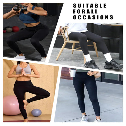 5-Pack of Women's High-Waisted Workout Leggings (various sizes and colours available) Habicare