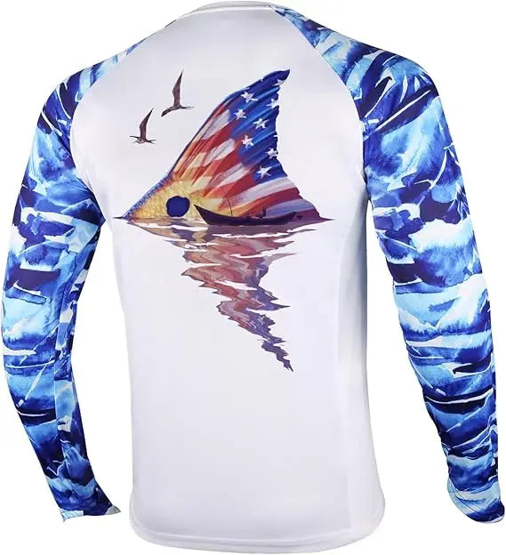Men's Fishing Hoodie with 3D Printed Sun Protection Suit - Long Sleeved Fishing Top