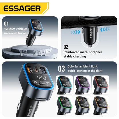 Essager FM Bluetooth Transmitter & Car Charger