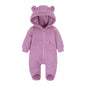 Kids Tales Teddy Trails Cotton-Blend Hooded Baby Romper