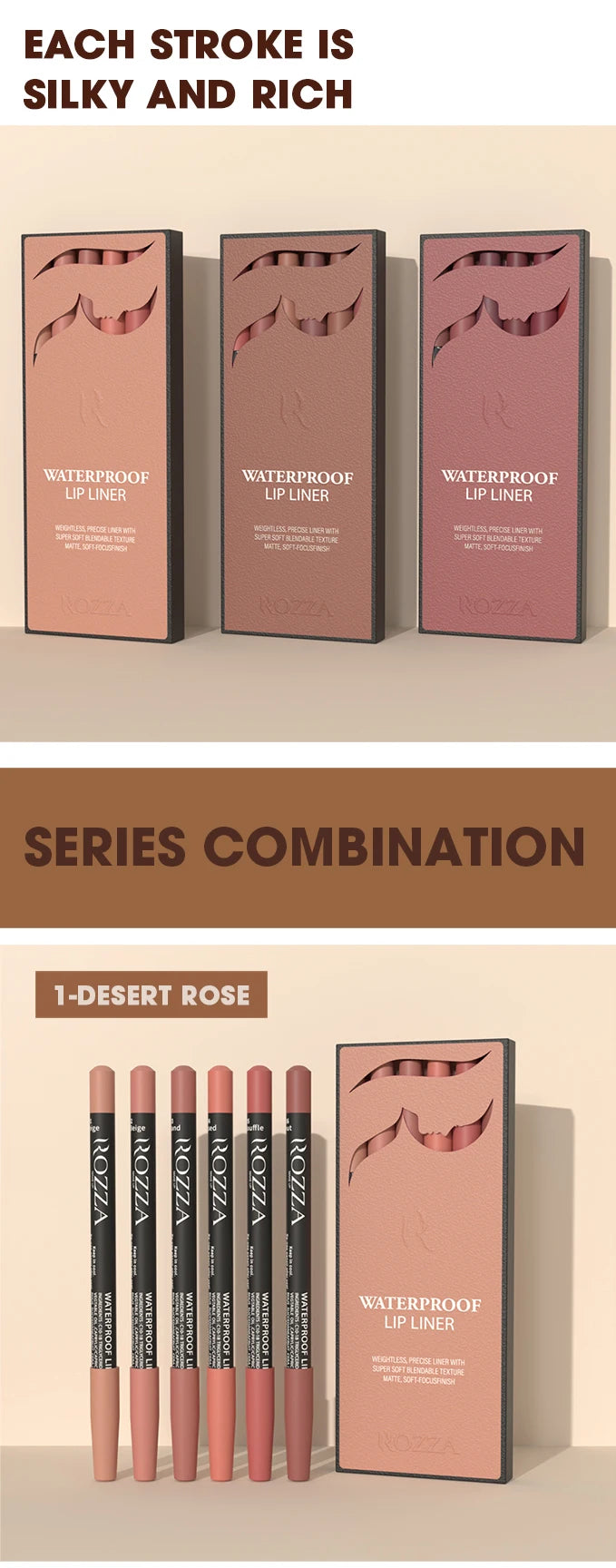 6 PCS/SET Ultra-Fine Wood Lip Liner Set