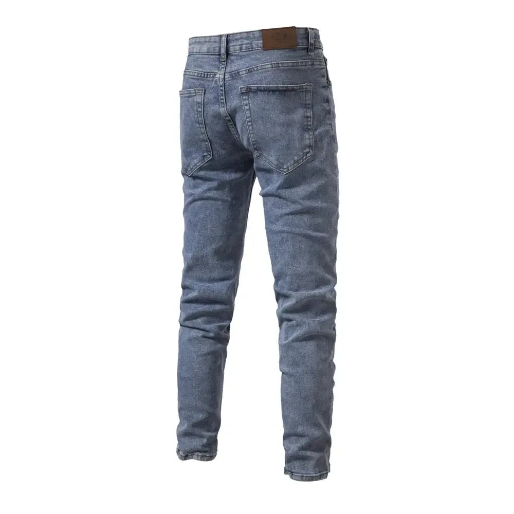 AIOPESON Men's Slim Fit Straight Jeans - ShopHub