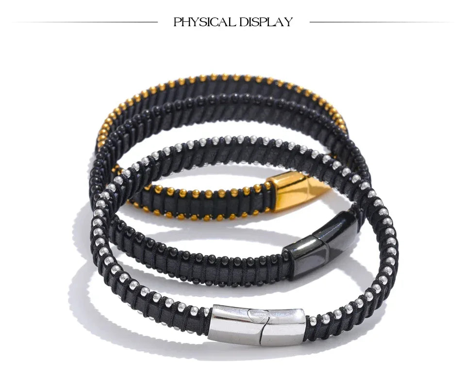 22cm Men’s Fibre Rope Braided Classic Bracelet - ShopHub
