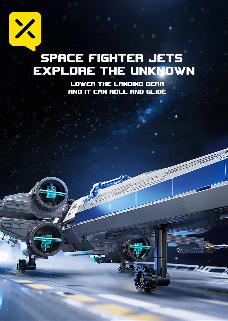 TOYLINX Space Fighter Jet DIY Model With 1271PCS - ShopHub
