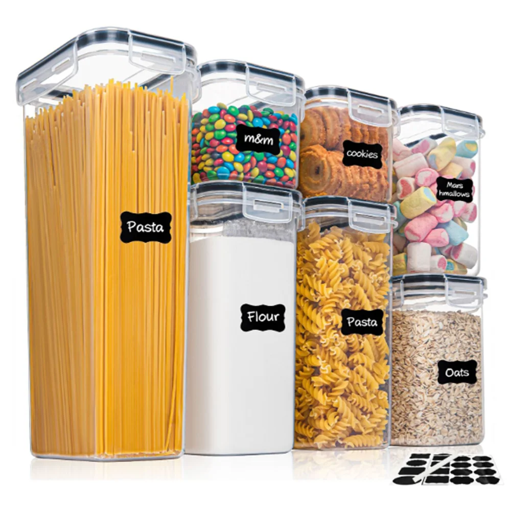 7-Piece BPA Free Kitchen Storage Containers Set with Airtight Lids