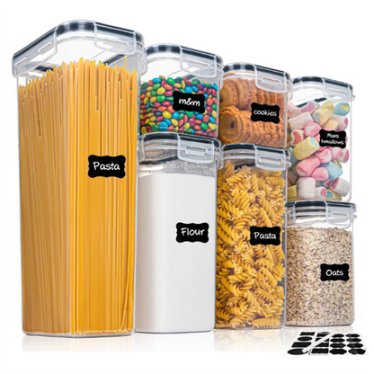 7-Piece BPA Free Kitchen Storage Containers Set with Airtight Lids