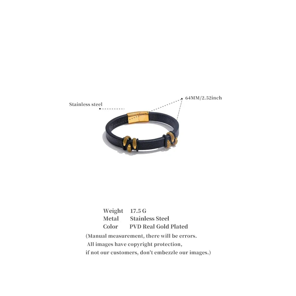 64mm Stylish Unique Leather Metal Claw Bracelet Bangle - ShopHub