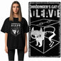 COOLMIND Cat Graphic T-Shirt | Women's Relaxed Black Tee
