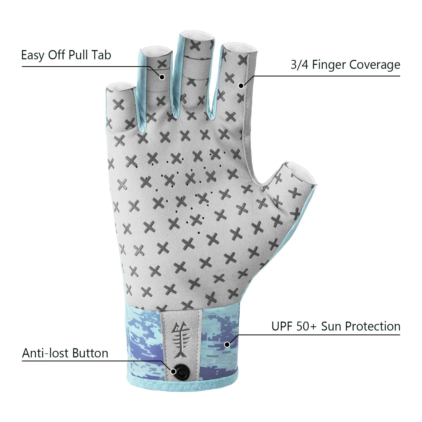 BASSDASH Breathable 3/4 Finger UPF 50+ Sun Gloves ShopHub