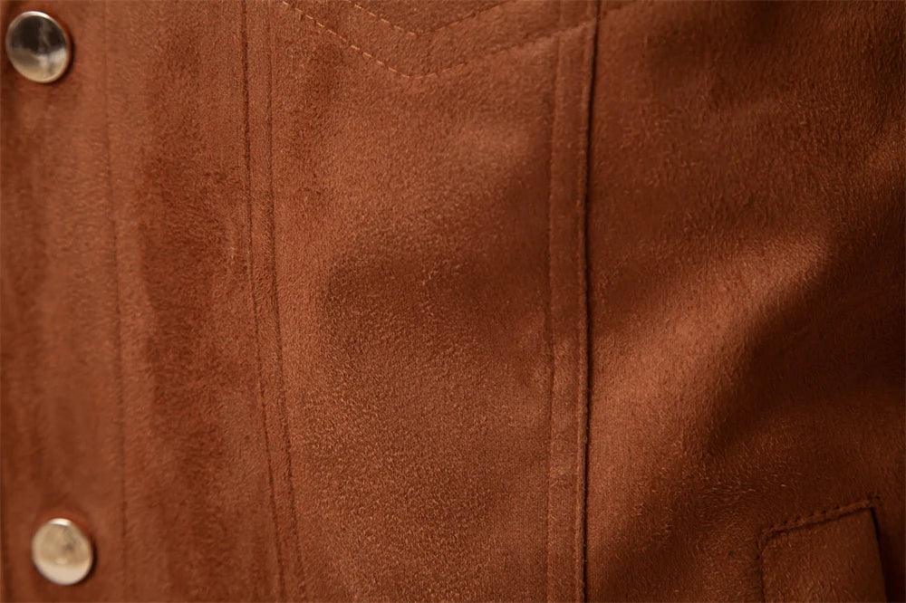 AIOPESON Autumn Winter Suede Leather Jackets - ShopHub