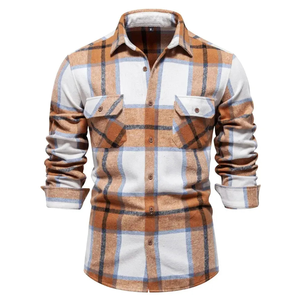AIOPESON Thicken Plaid Shirts - ShopHub