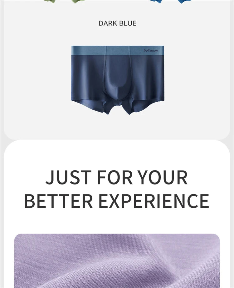 MiiOW Modal Men's Boxer Briefs 3pcs Set - Silky 50S Antibacterial Underwear