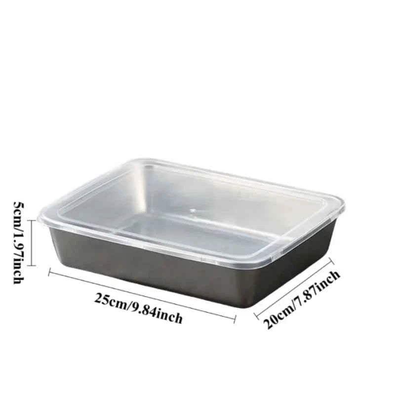 1-Piece Stainless Steel Baking Food Storage Box, Stackable Rectangle Container for Cookies Bread Cakes Meal Prep