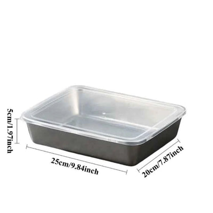 1-Piece Stainless Steel Baking Food Storage Box, Stackable Rectangle Container for Cookies Bread Cakes Meal Prep