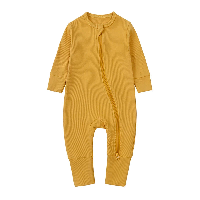 Kids Tales Little Cloud Ribbed Long-Sleeve Baby Romper