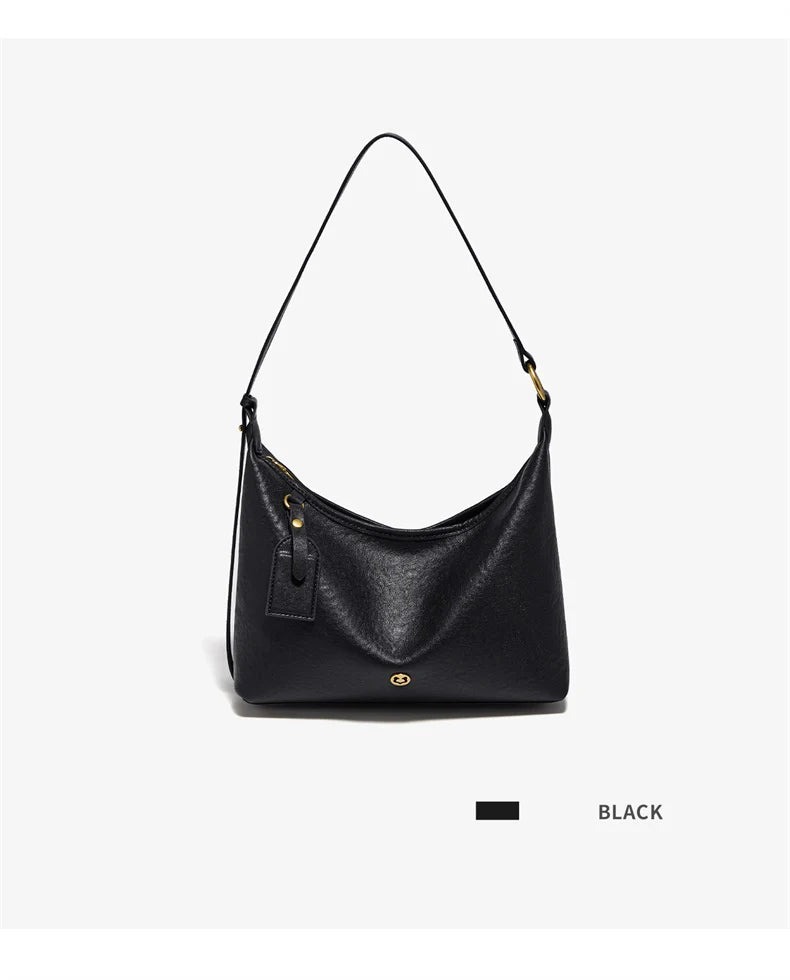 FOXER Genuine Leather Hobo Bag Lady Vintage Commuter Shoulder Bag Large Capacity Soft Leather Women Underarm Bag For Daily