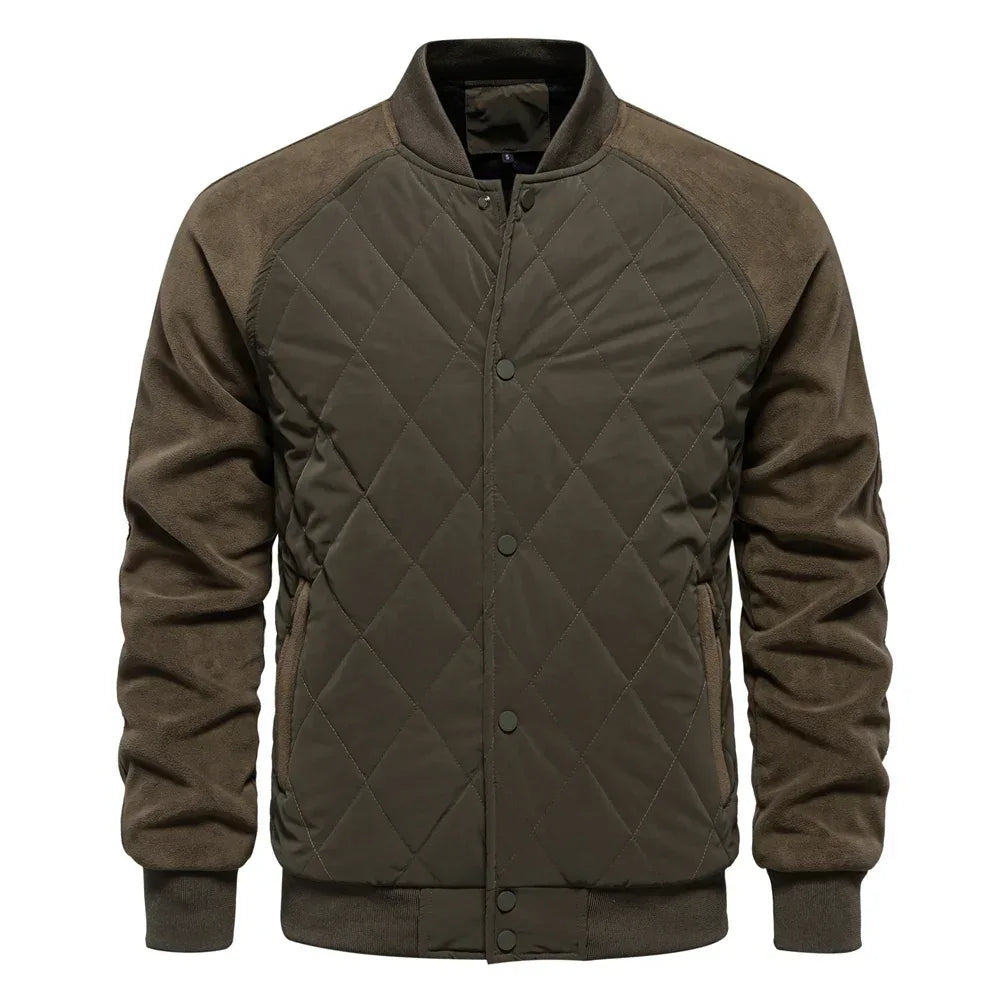 AIOPESON Men's Patchwork Thick Fleece Lined Baseball Bomber Jackets - ShopHub