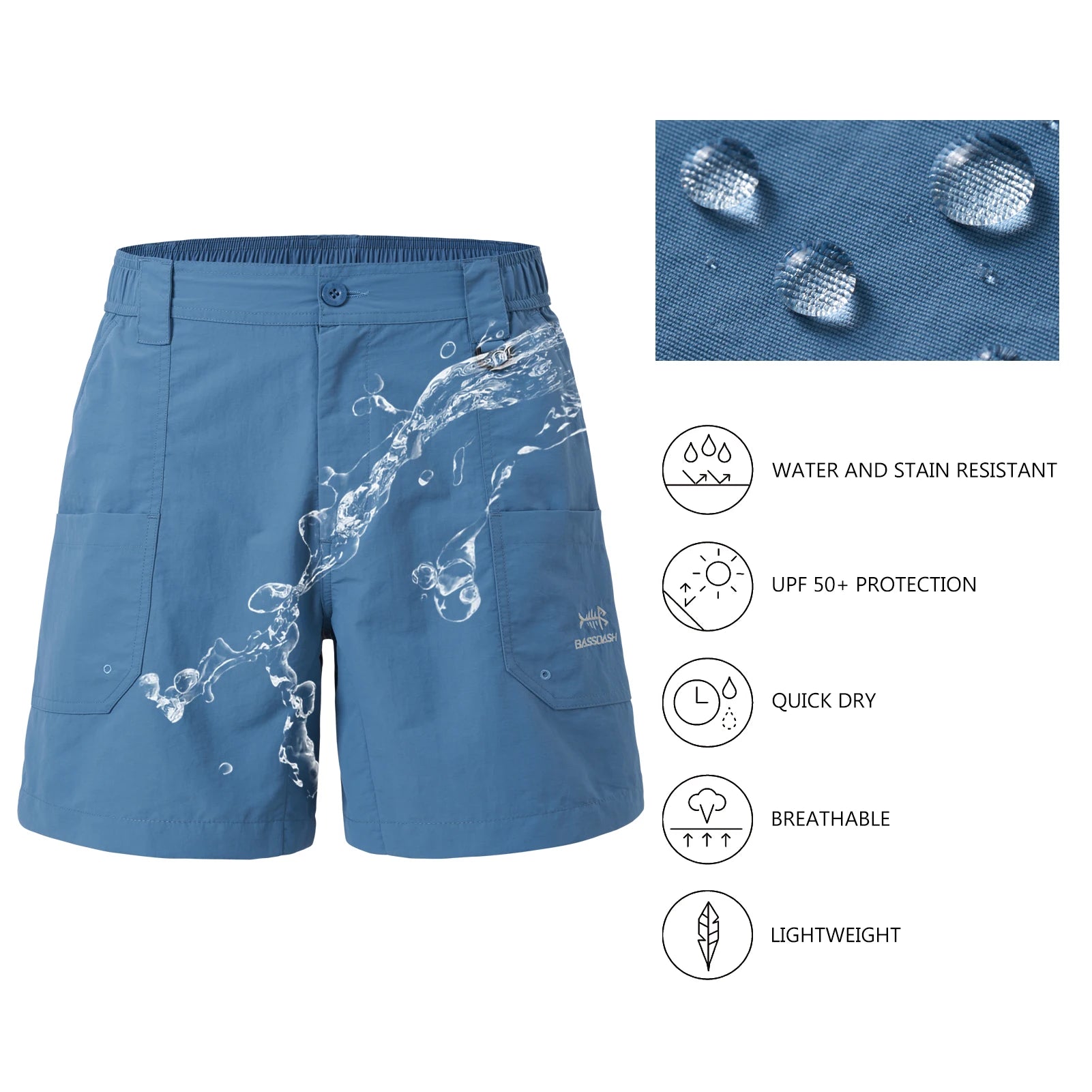 BASSDASH Men's 6" Fishing Shorts ShopHub