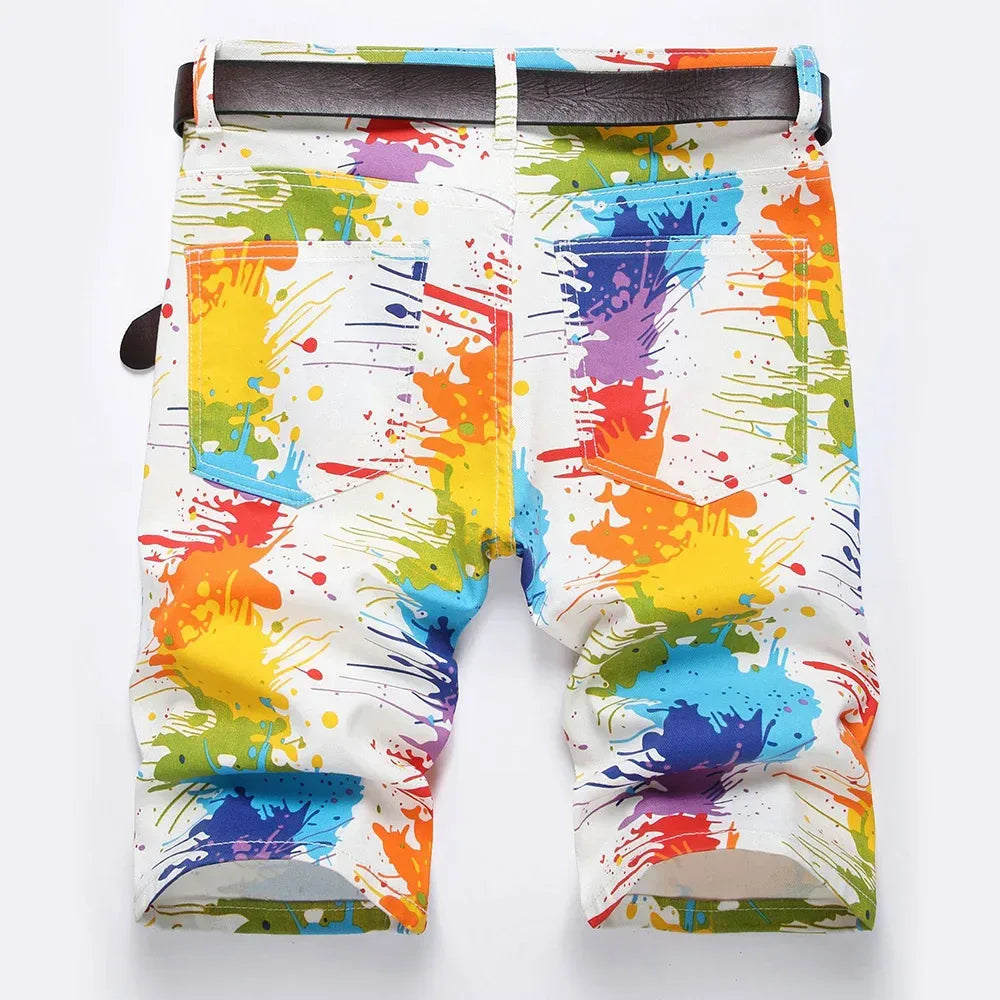 Men's Fancy Colour Painted Shorts - ShopHub