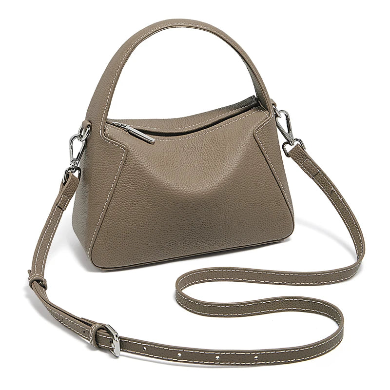 FOXER Lady's Handbag Cow Leather Shoulder Bag Small Size Crossbody Minimalist Style Bag Commute Work High Quality
