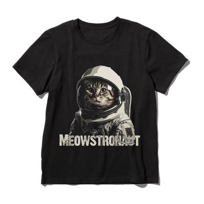 COOLMIND U0012 Astronaut Cat Graphic Cotton Tee
