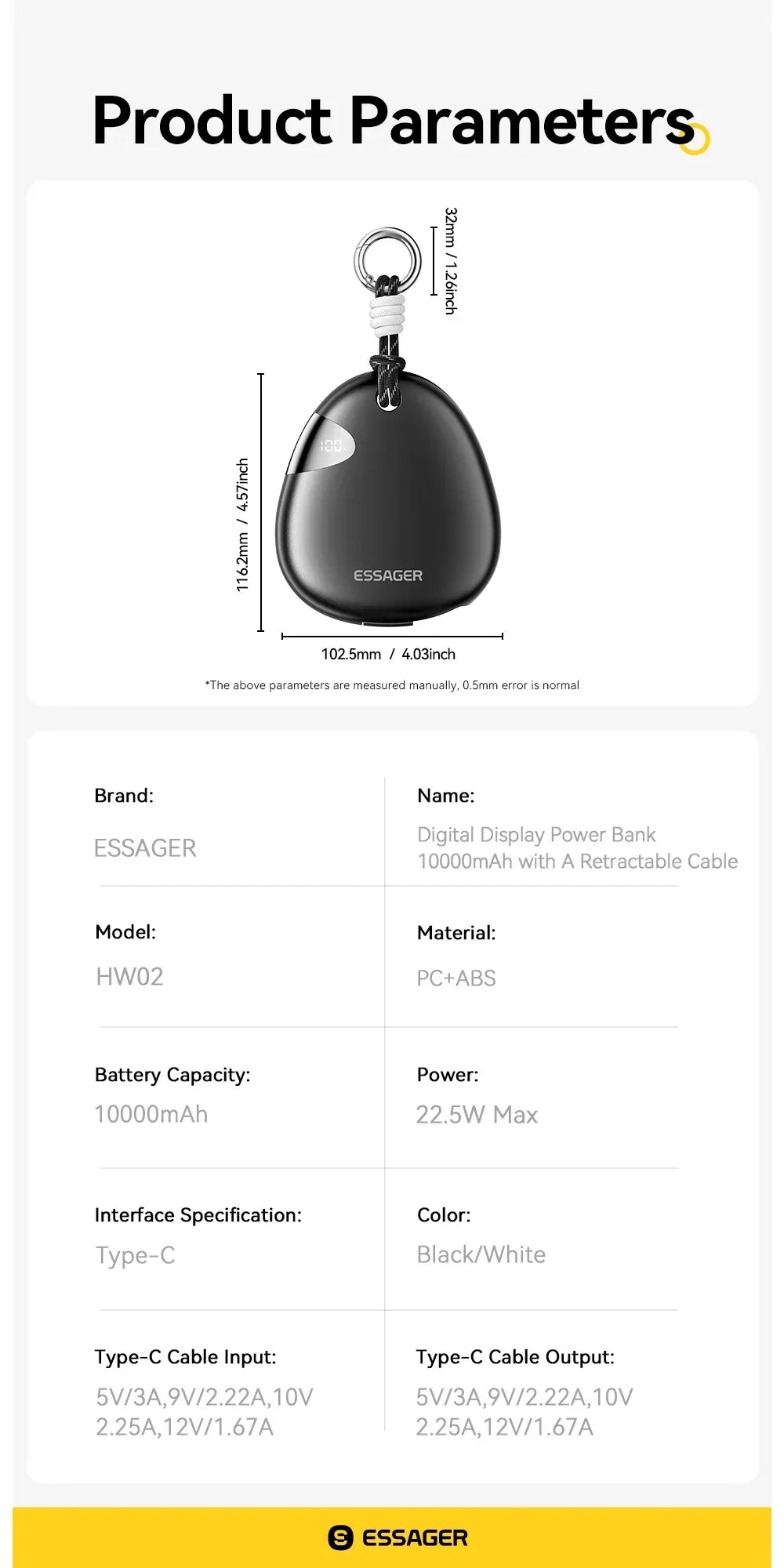 Essager 10000mAh Digital Display Power Bank - ShopHub