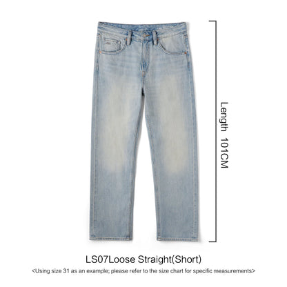 SIMWOOD 2026 Autumn Winter New Loose Straight 13oz 100% Cotton Fabric Jeans Men Washed Vintage Classical Denim Trousers