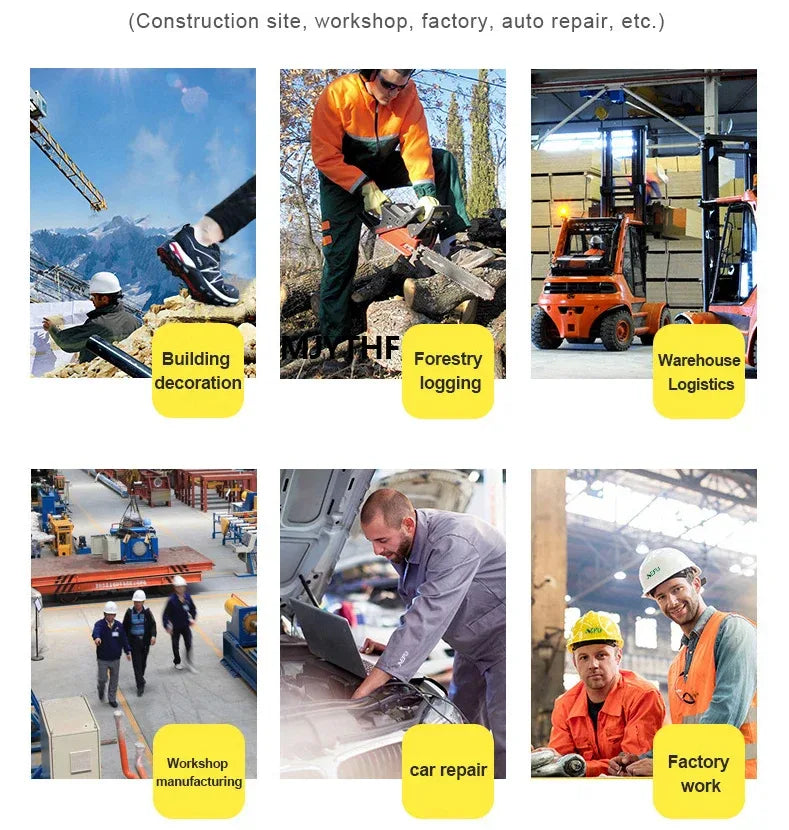 Unisex Durable Safety Work Shoes With Steel Toes & Anti-puncture Features - ShopHub