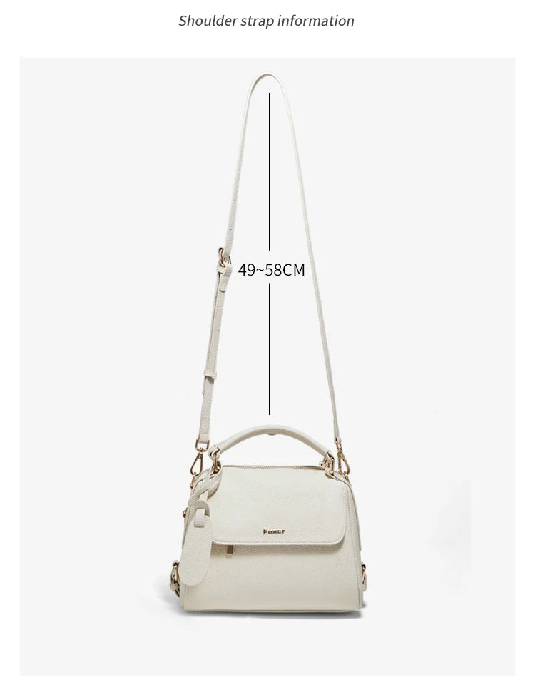 FOXER Elegant Women's Handbag In Genuine White Leather