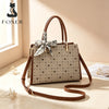 FOXER Vintage Women Handbag PVC Leather Tote Bag Large Capacity Top‑Handle Shoulder Crossbody Bag for Ladie Daily Work Purse