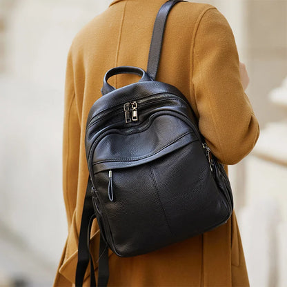 ZOOLER First Layer Genuine Leather Women Leather Backpack Black Travel Computer School Bags College Girl Hot#SC1728