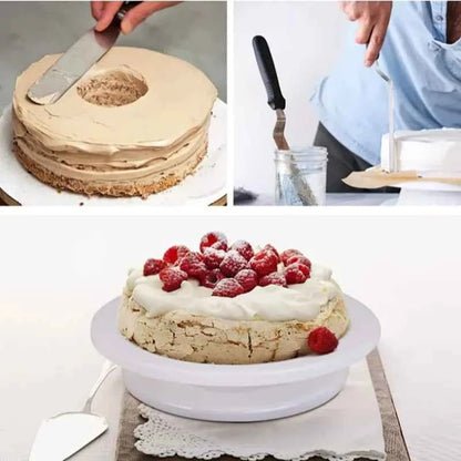 360° Rotating Cake Turntable, Stable Smooth Baking Tool for Decorating Cakes Cupcakes Pastries, Home Party