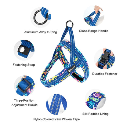 Truelove Floral Printing Mesh Padded Harness – Comfort and Style for Every Dog