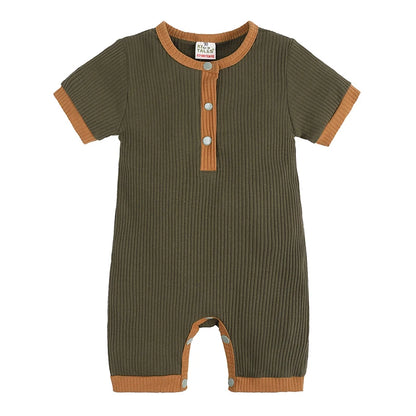 Kids Tales Little Everyday Ribbed Cotton-Blend Baby Romper