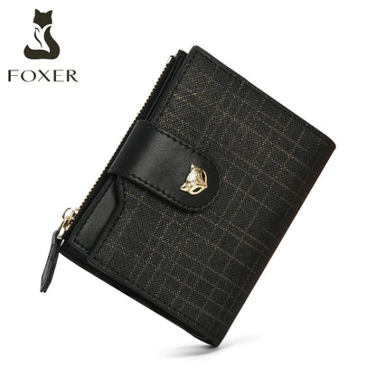 FOXER Cowhide Leather Women's Short Wallet