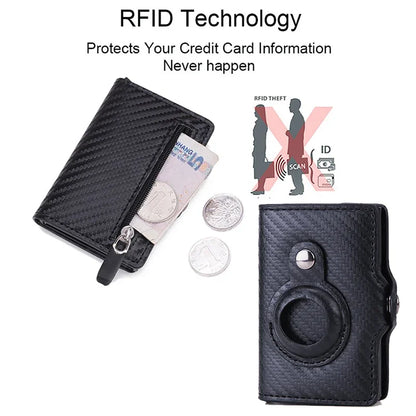 Airtag Wallet Rfid Credit Card Holder Luxury Men Women Bank Cardholder Case Wallet Money Bag Purse For Apple Air Tag Tracker