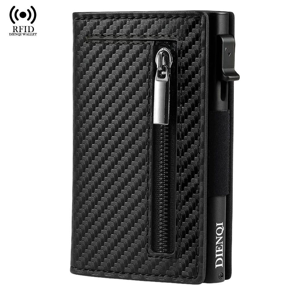 Pop Up Business Card Holder Holder Men's Wallet Magnetic Rfid Slim Thin Wallets Bank Credit Cardholder Case Tarjetero Metalico