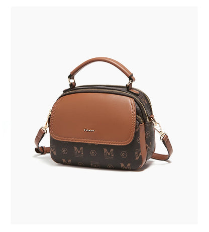 FOXER Lady's Shoulder Bag PVC Leather Casual Handbag Vintage Female Crossbody Bag Fashion Commute Boston Bag