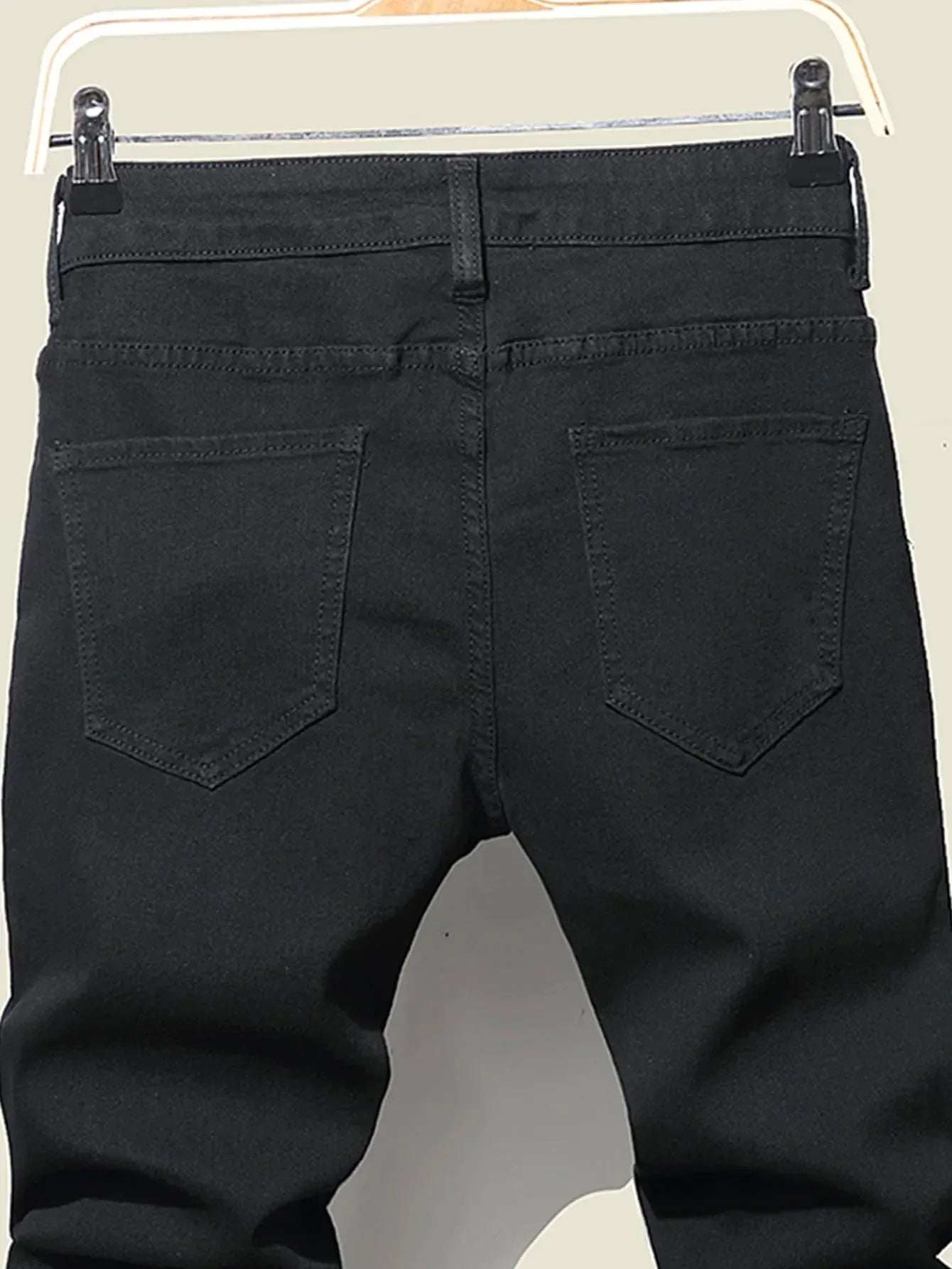 Men's Y2K Knee Ripped Skinny Jeans - ShopHub