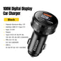 Essager 108W 3-Port USB Car Charger with Digital Display