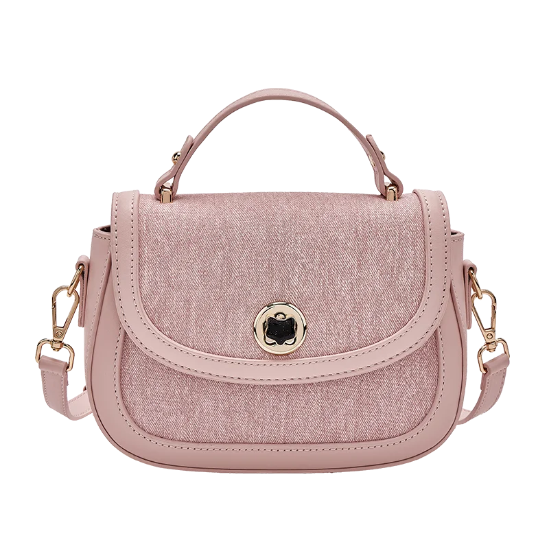 FOXER Chic Luxury Shoulder Bag for Women PU Leather Pink Top‑handle Handbag Fashion Ladies Crossbody Purse for Daily Dating