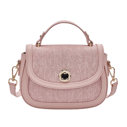 FOXER Chic Luxury Shoulder Bag for Women PU Leather Pink Top‑handle Handbag Fashion Ladies Crossbody Purse for Daily Dating