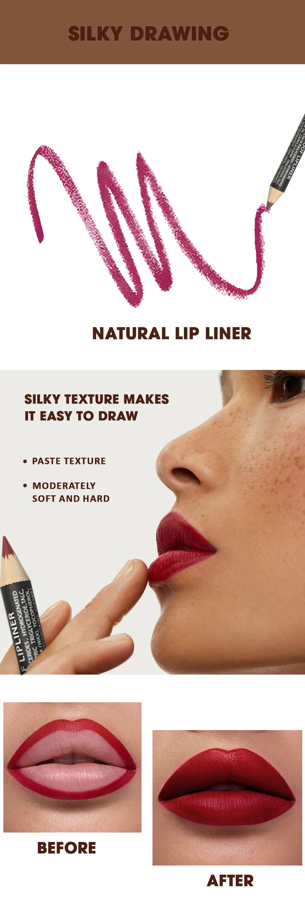 Rozza Waterproof Lip Liner Pencil Set