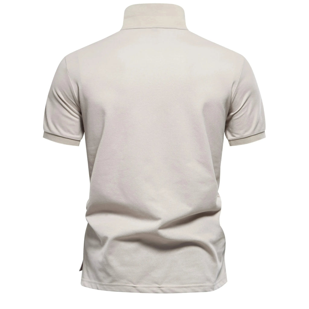 Gradient Printed Cotton Blend Polo Shirts - ShopHub