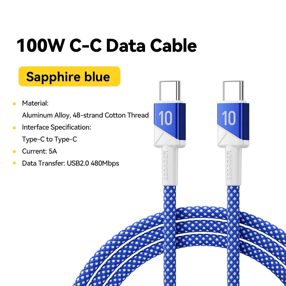 Essager 100W 5A USB C to USB C Cable - ShopHub
