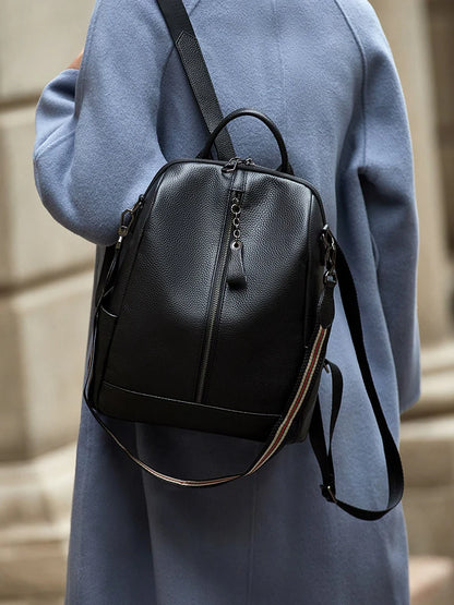 ZOOLER HOT Full Genuine Leather Backpack Women Fashion Backpack Black College Girls Bags Zipper Design Real Leather Bags #hs222